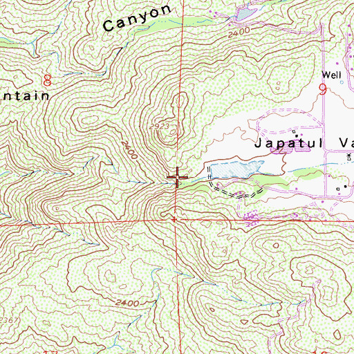 Topographic Map of Japatul Valley, CA