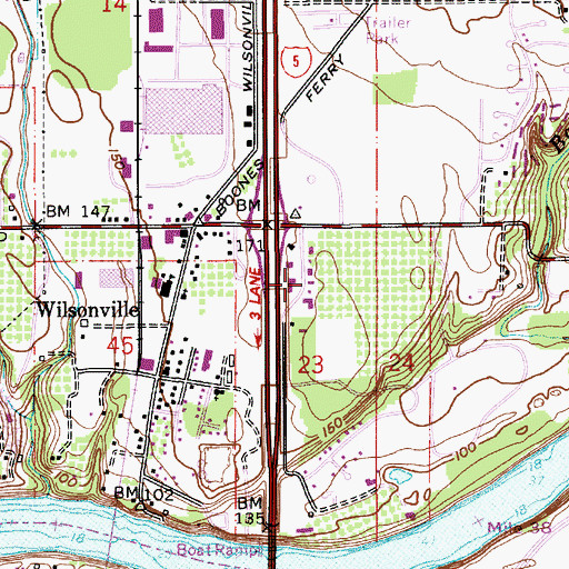 Topographic Map of Creekside Bible Church, OR