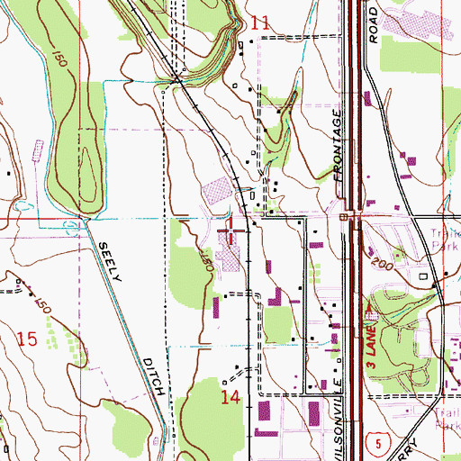 Topographic Map of Grace Chapel, OR