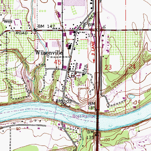 Topographic Map of Saint Cyril Catholic Church, OR