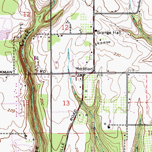 Topographic Map of Meridian United Church of Christ, OR