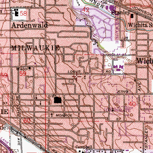 Topographic Map of Kairos Milwaukie Church Christ, OR