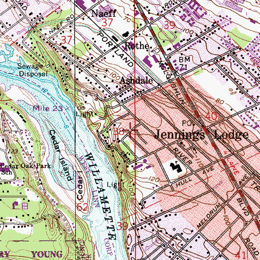 Topographic Map of Lidgerwood Evangelical Church, OR