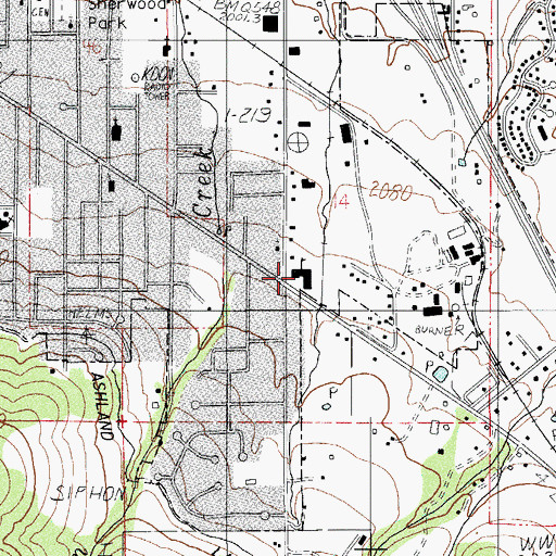 Topographic Map of Bellview Elementary School, OR