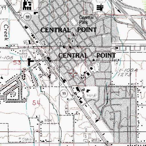 Topographic Map of Central Point Elementary School, OR