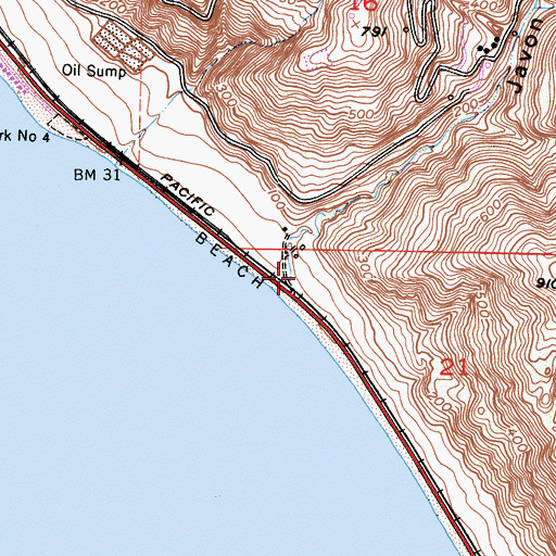 Topographic Map of Javon Canyon, CA