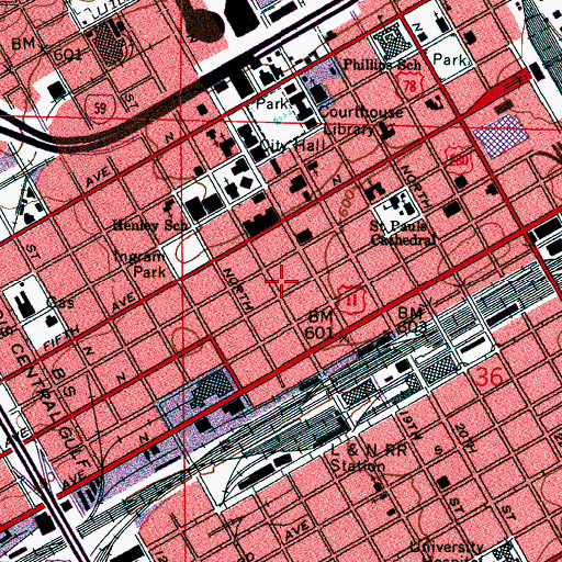 Topographic Map of Lyric Theater (historical), AL