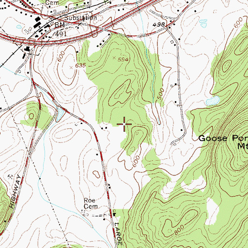 Topographic Map of Chester Commons Park, NY