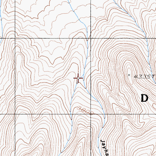 Topographic Map of Jayhawker Canyon, CA