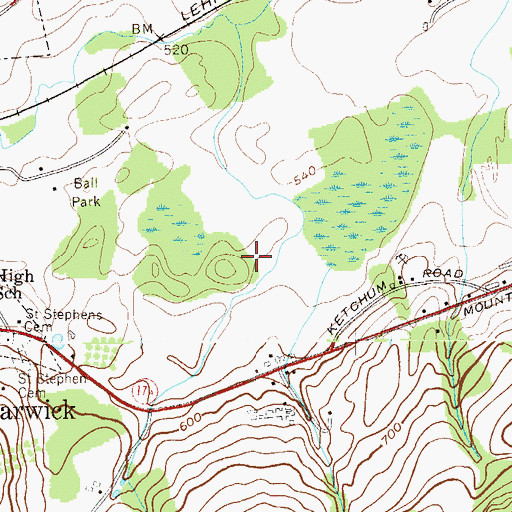 Topographic Map of Homestead Village, NY