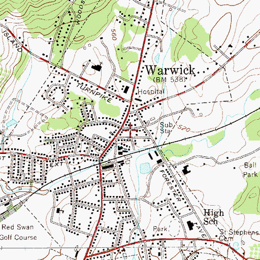 Topographic Map of Lewis Park, NY