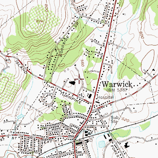 Topographic Map of Mount Alverno Center Assisted Living Facility, NY