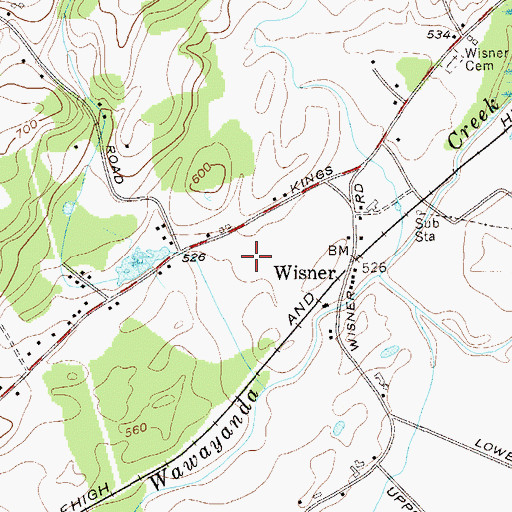 Topographic Map of Merchant Square Shopping Center, NY