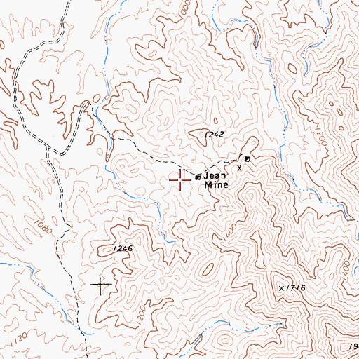 Topographic Map of Jean Mine, CA