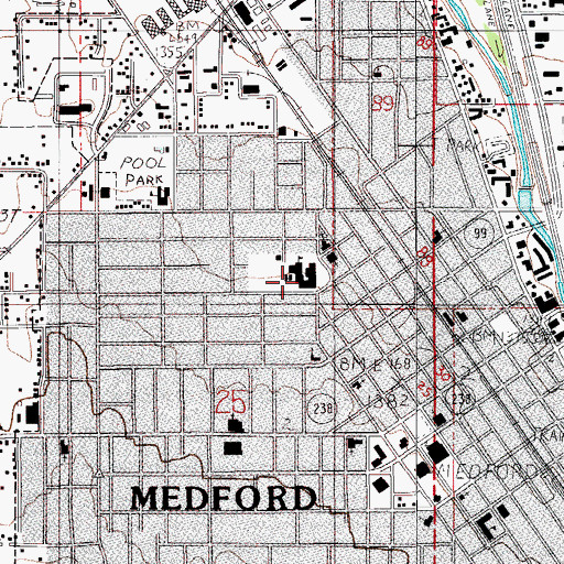 Topographic Map of McLoughlin Middle School, OR