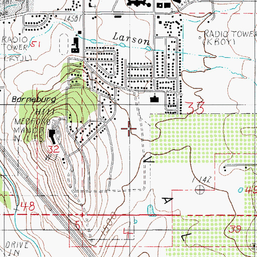 Topographic Map of Orchard Hill Elementary School, OR