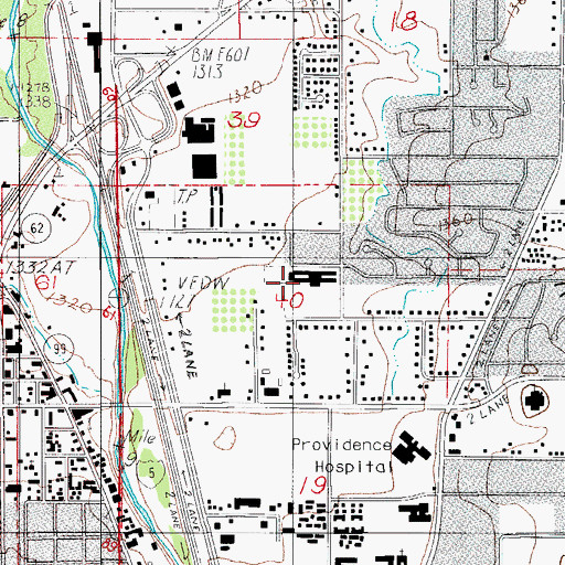 Topographic Map of Wilson Elementary School, OR