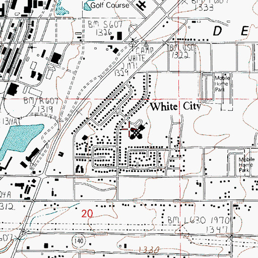 Topographic Map of White City Elementary School, OR