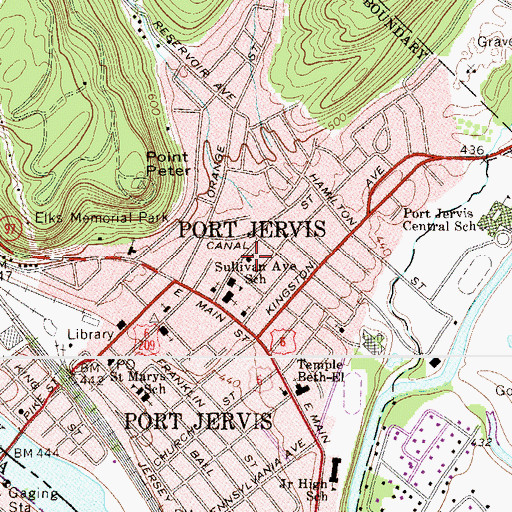 Topographic Map of Assembly of God Church, NY