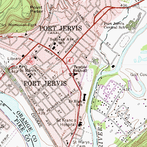 Topographic Map of Grace Episcopal Church, NY