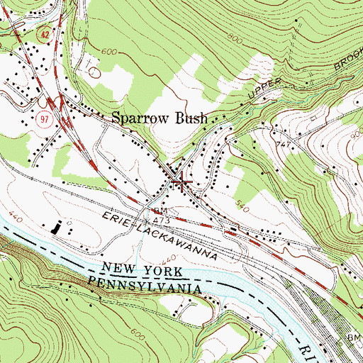 Topographic Map of Sparrow Bush Methodist Church, NY