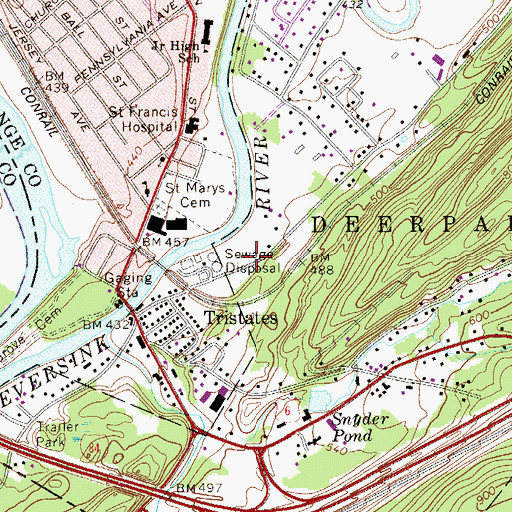 Topographic Map of First Assembly of God Church, NY
