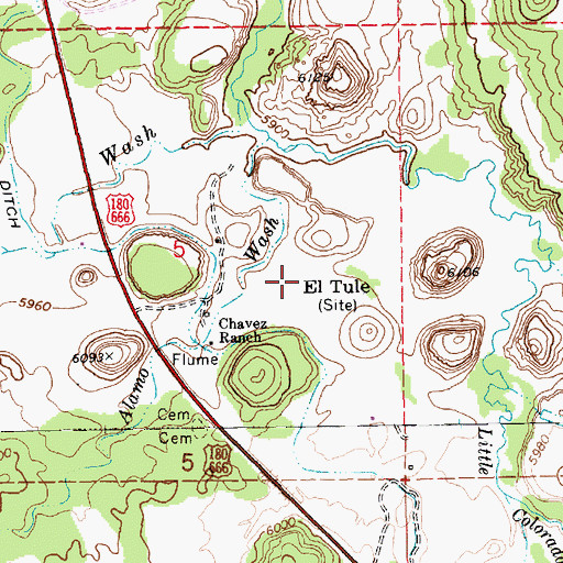 Topographic Map of El Tule, AZ