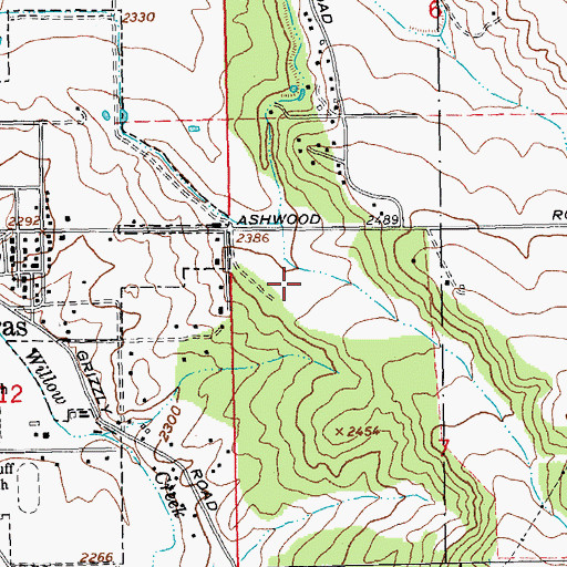 Topographic Map of Jefferson County Middle School, OR