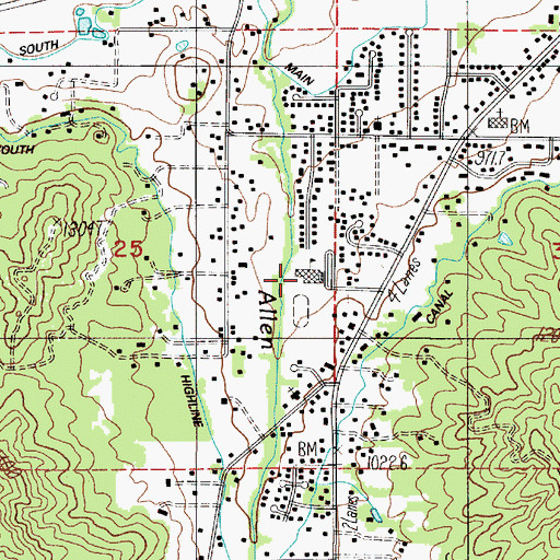 Topographic Map of Allen Dale Elementary School, OR