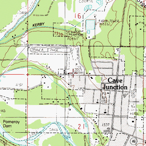 Topographic Map of Evergreen Elementary School, OR
