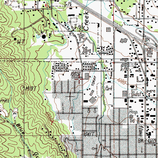 Topographic Map of Highland Elementary School, OR
