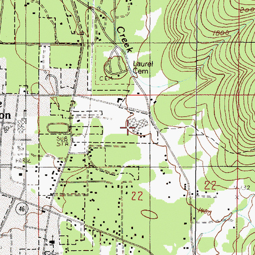 Topographic Map of Illinois Valley High School, OR