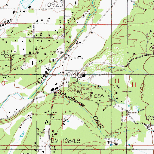 Topographic Map of Vineyard Christian School, OR