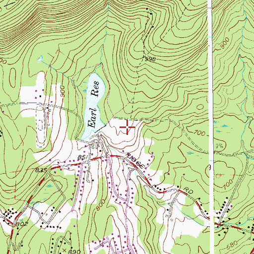 Topographic Map of Earl Reservoir Park, NY