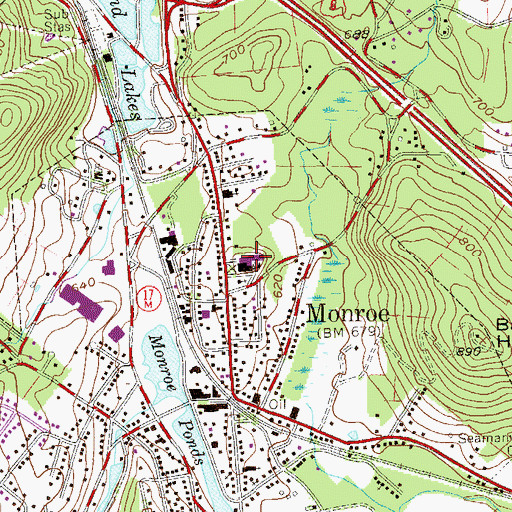 Topographic Map of North Main Street Elementary School, NY