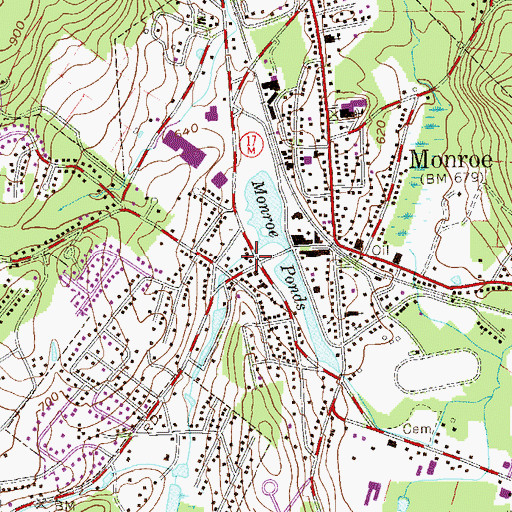 Topographic Map of Goose Pond Plaza Shopping Center, NY