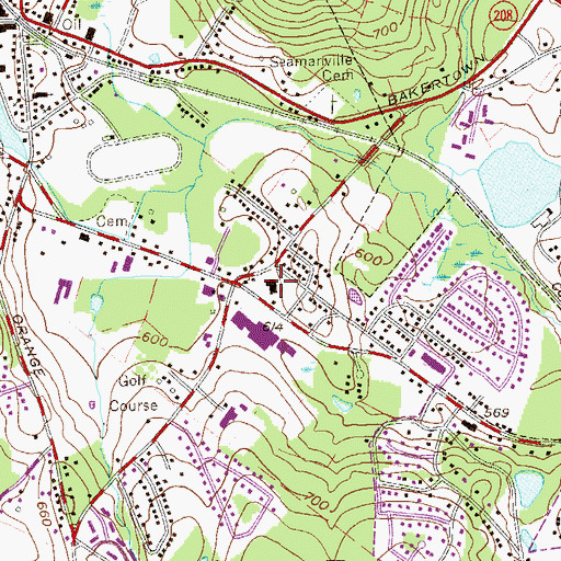 Topographic Map of Liberty Plaza Shopping Center, NY