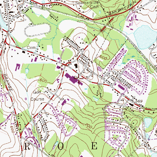 Topographic Map of Super Stop And Shop Plaza Shopping Center, NY