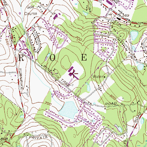 Topographic Map of Pine Tree Elementary School, NY