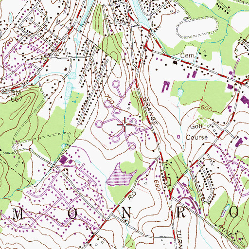 Topographic Map of Overlook Estates, NY