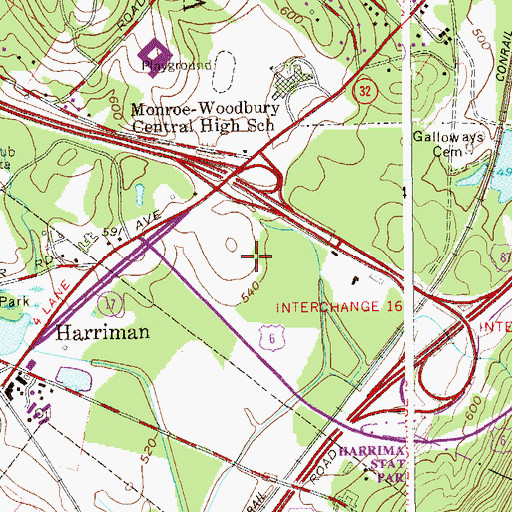 Topographic Map of Woodbury Centre Shopping Center, NY