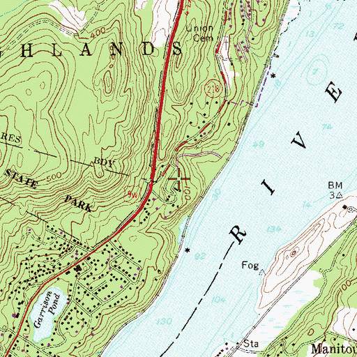 Topographic Map of Hudson View Terrace Mobile Home Park, NY