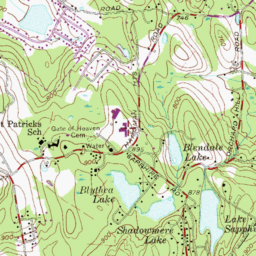 Topographic Map of Sapphire Elementary School, NY