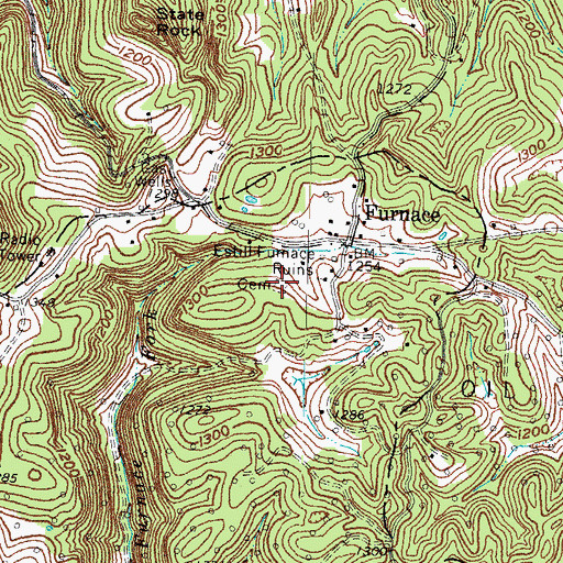 Topographic Map of Billings Cemetery, KY