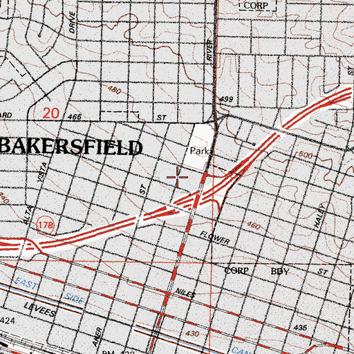 Topographic Map of Jefferson Elementary School, CA