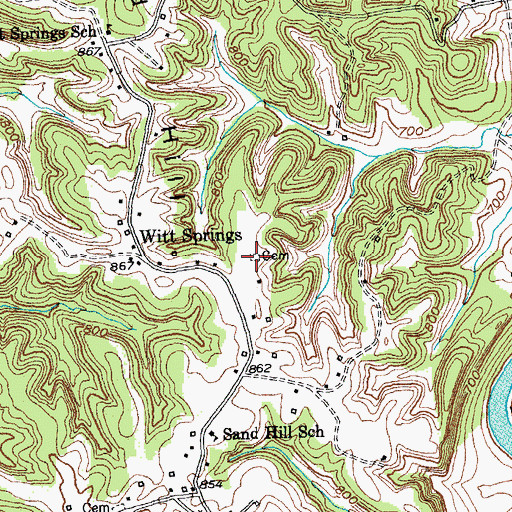 Topographic Map of Johnny Richardson Cemetery, KY