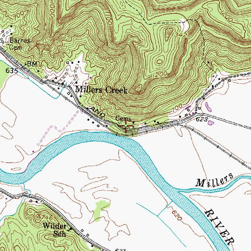 Topographic Map of Mount Tabor Cemetery, KY