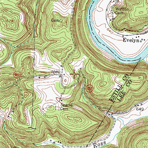 Topographic Map of Robinson Cemetery, KY