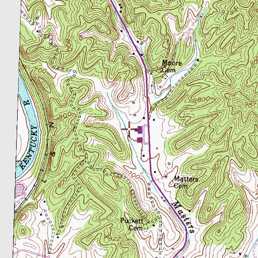 Topographic Map of Witt Cemetery, KY