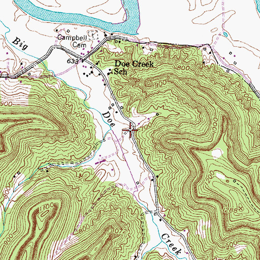 Topographic Map of Easter Valley Church (historical), KY